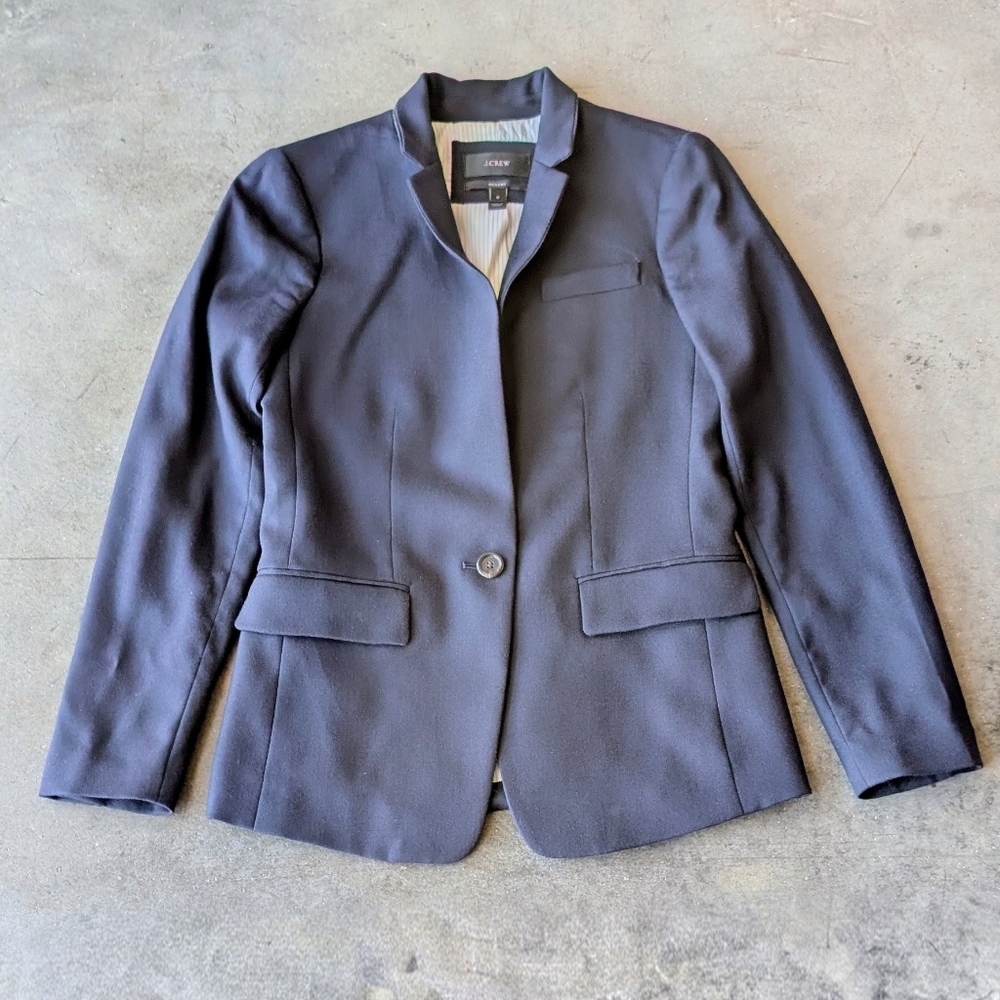 J. Crew Regent Blazer Wool Navy Blue Jacket size 0